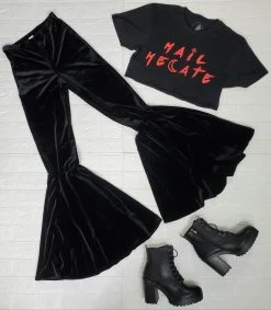 UNISEX All T-SHIRTS Hail Hecate Crop Top THE PRETTY CULT