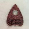 Die With Your Boots On Daughters Of Darkness Red Glitter Planchette Pin