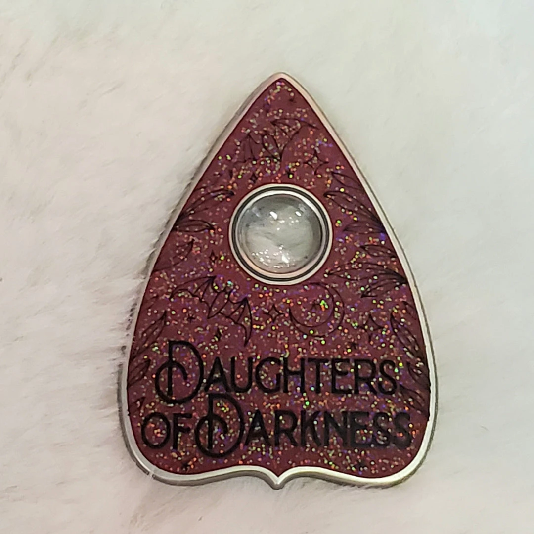 Die With Your Boots On Daughters Of Darkness Red Glitter Planchette Pin 3 Die With Your Boots On Daughters Of Darkness Red Glitter Planchette Pin
