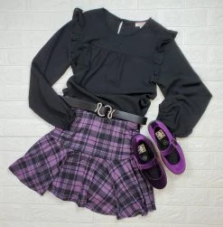 White Birch SALE ITEMS Clawdeen Wolf Purple Plaid Skort (ONLY L & 3X LEFT!)