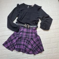 White Birch SALE ITEMS Clawdeen Wolf Purple Plaid Skort (ONLY L & 3X LEFT!)