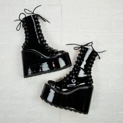 SHOES & BOOTS Heavy Metal Platform Boot FAN ALL FLAMES 10 SHOES & BOOTS Heavy Metal Platform Boot FAN ALL FLAMES