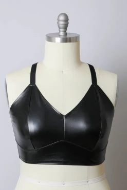 Leto Accessories Leslie Vegan Leather Bralette PLUS NEWEST ITEMS