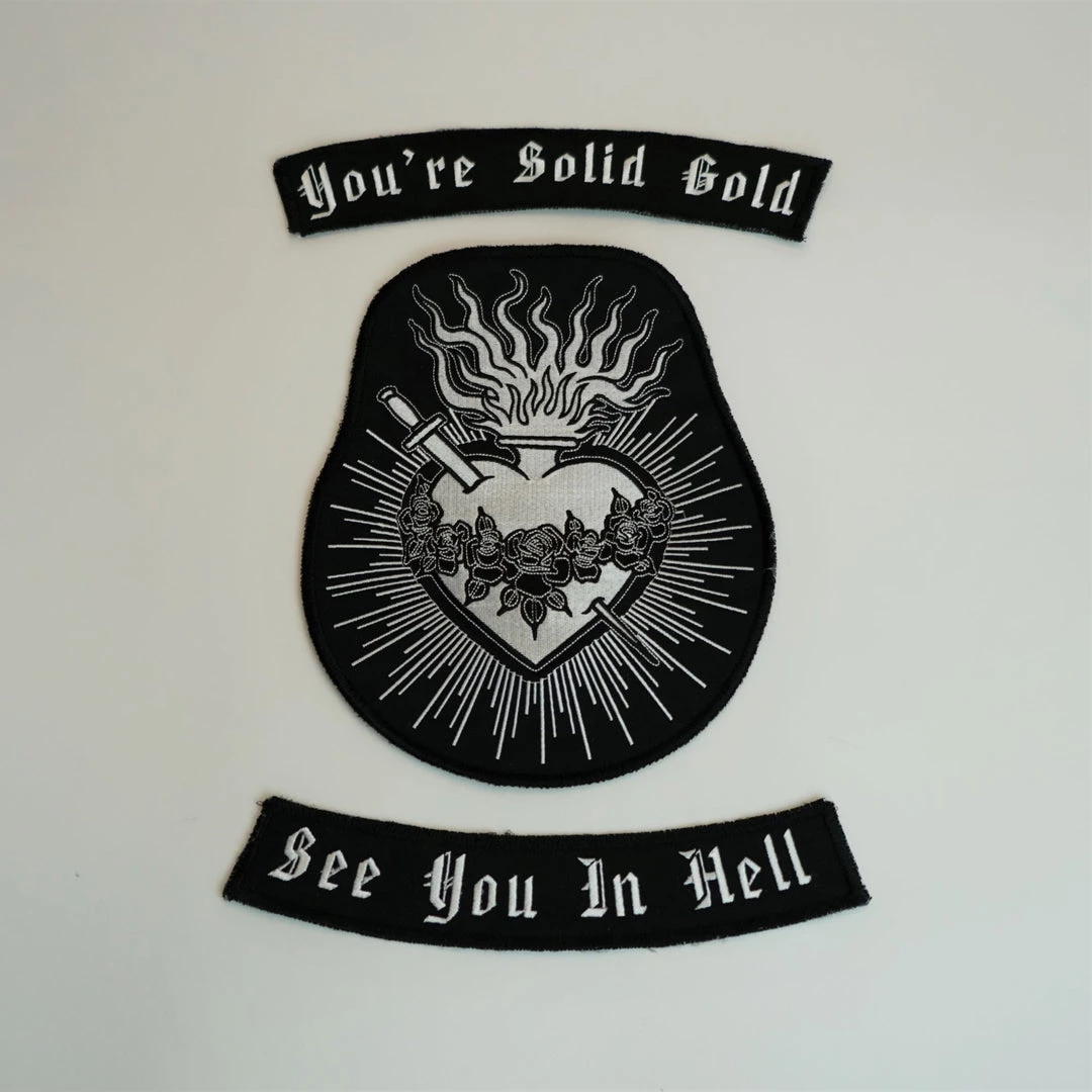 Mary Wyatt See You In Hell Sacred Heart Patch Set PATCHES 3 Mary Wyatt See You In Hell Sacred Heart Patch Set PATCHES