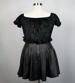 AAAAA Fashion BOTTOMS Pirouette Faux Leather Skater Skirt- PLUS