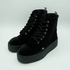 SALE ITEMS Viva Mondo Black Velvet Combat Boot - T.U.K.