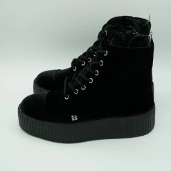 SALE ITEMS Viva Mondo Black Velvet Combat Boot - T.U.K.