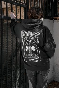 Death Tarot Zip Hoodie THE PRETTY CULT UNISEX HOODIES