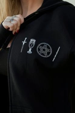 The Moon Tarot Zip Hoodie THE PRETTY CULT UNISEX HOODIES