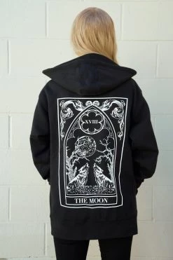The Moon Tarot Zip Hoodie THE PRETTY CULT UNISEX HOODIES
