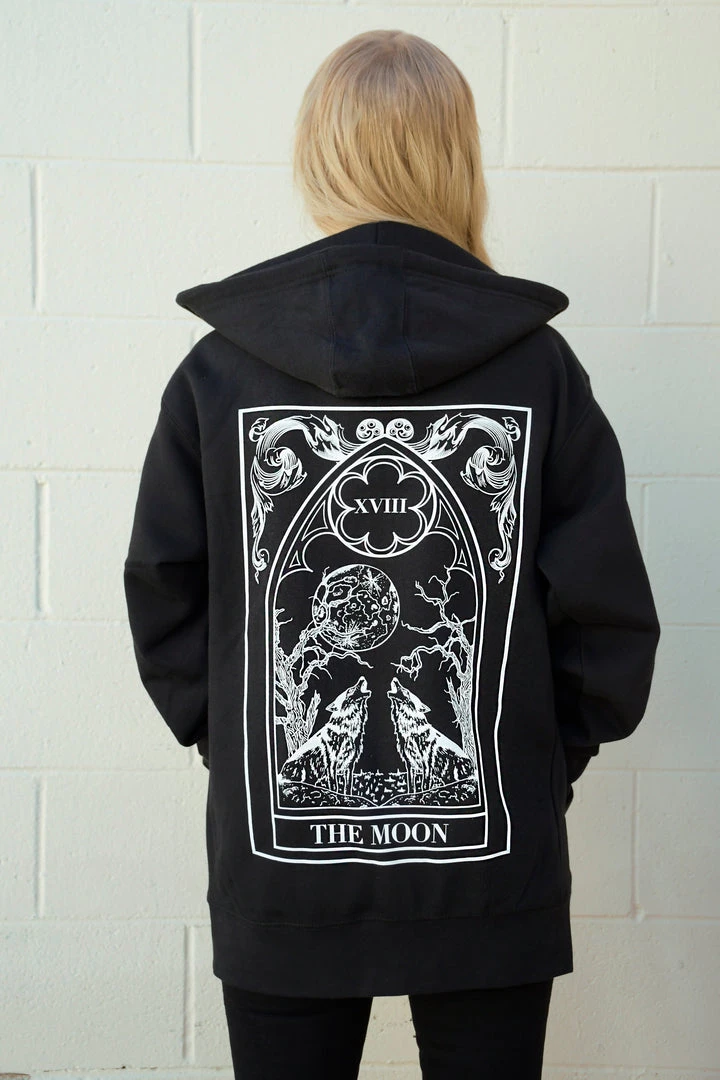 The Moon Tarot Zip Hoodie THE PRETTY CULT UNISEX HOODIES 3 The Moon Tarot Zip Hoodie THE PRETTY CULT UNISEX HOODIES