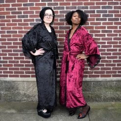 CLEARANCE (Final Sale) Bathory Luxurious Velvet Dressing Robe (Black) FOXBLOOD