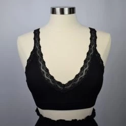 Leto Accessories NEWEST ITEMS Sandrine Lace V-Neck Bralette