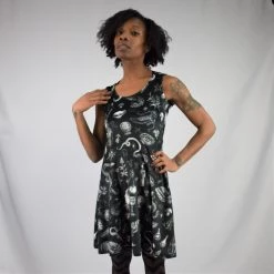 DRESSES PREORDER Witchy Musings Velvet Skater Dress- BRETT MANNING ART