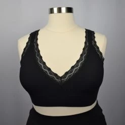Leto Accessories NEWEST ITEMS Sandrine Lace V-Neck Bralette