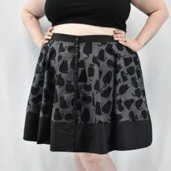 Skeleton Closet 13 NEWEST ITEMS Cats Snap Skirt- HANDMADE LOCALLY