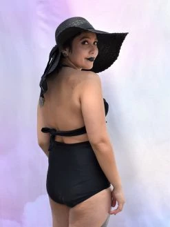 Unique Vintage SWIMSUITS Monroe Black Bikini Top