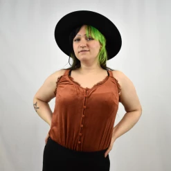 White Birch SALE ITEMS Heretofore Velvet Bodysuit (Rust) ONLY 3X LEFT!