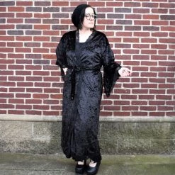 CLEARANCE (Final Sale) Bathory Luxurious Velvet Dressing Robe (Black) FOXBLOOD