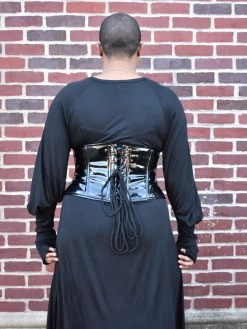 Daisy Corsets Barbarella Black Patent Zip Cincher (ONLY 4X & 5X LEFT!)