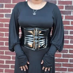 Daisy Corsets Barbarella Black Patent Zip Cincher (ONLY 4X & 5X LEFT!)