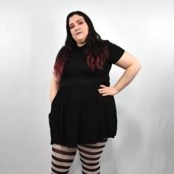 NEWEST ITEMS Courtney Babydoll Dress (Solid Black) FOXBLOOD