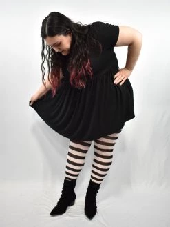 NEWEST ITEMS Courtney Babydoll Dress (Solid Black) FOXBLOOD