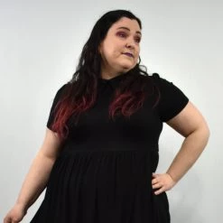 NEWEST ITEMS Courtney Babydoll Dress (Solid Black) FOXBLOOD