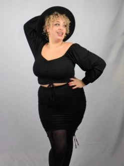 CLEARANCE (Final Sale) Heart Breaker Adjustable Crop Top & Skirt Set - FOXBLOOD (ONLY 4X LEFT!)