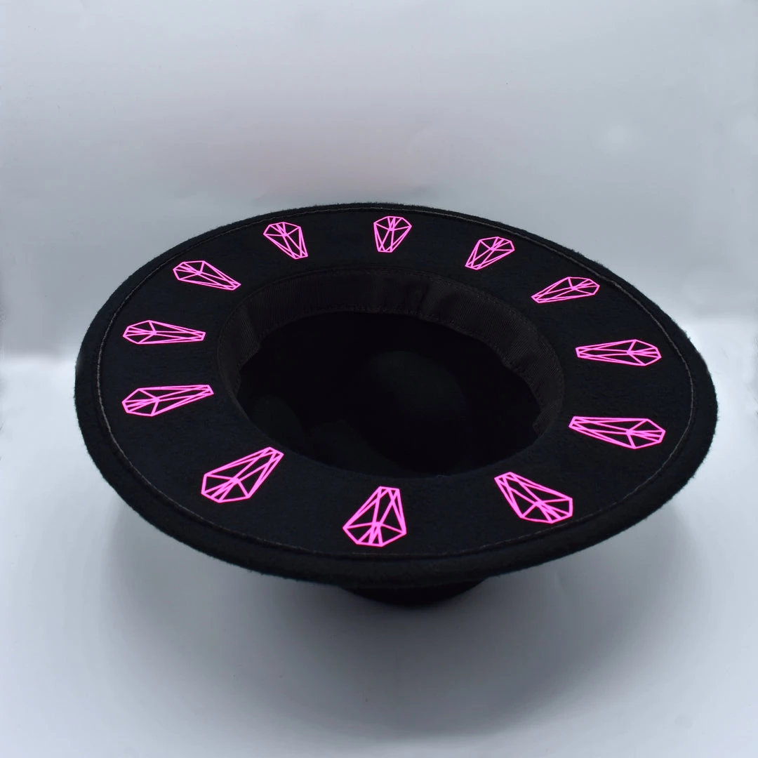 NEWEST ITEMS Neon Coffin Vegan Felt Hat WITCHWOOD 5 NEWEST ITEMS Neon Coffin Vegan Felt Hat WITCHWOOD