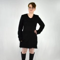 Reap What You Sew Consignment Fuzzy Sweatshirt Dress HANDMADE LOCALLY LOCAL BRANDS