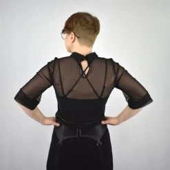 NEWEST ITEMS Apathy Mesh Collared Top FOXBLOOD