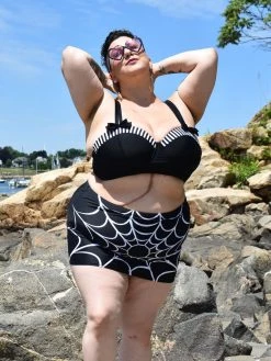 Unique Vintage Spiderweb Midnight Swim Skirt NEWEST ITEMS