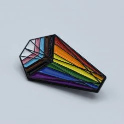 Die With Your Boots On Donation Pride Coffin Pin- A Rotating Fundraiser For LGBTQ+ Organizations
