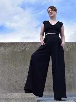 Reap What You Sew Consignment Black Wide Leg Pants HANDMADE NEWEST ITEMS