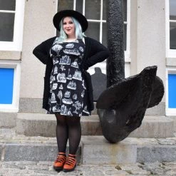 DWYBO Manning Collab PREORDER From Salem, With Love Velvet Black Velvet Skater Dress - BRETT MANNING COLLAB DRESSES