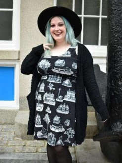 DWYBO Manning Collab PREORDER From Salem, With Love Velvet Black Velvet Skater Dress - BRETT MANNING COLLAB DRESSES