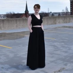 Reap What You Sew Consignment Black Pinched Crop Top HANDMADE NEWEST ITEMS