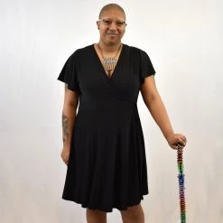 White Birch Misty Wrap Babydoll Dress