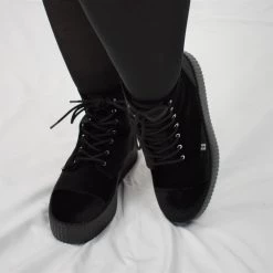 SALE ITEMS Viva Mondo Black Velvet Combat Boot - T.U.K.