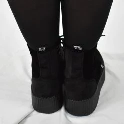 SALE ITEMS Viva Mondo Black Velvet Combat Boot - T.U.K.