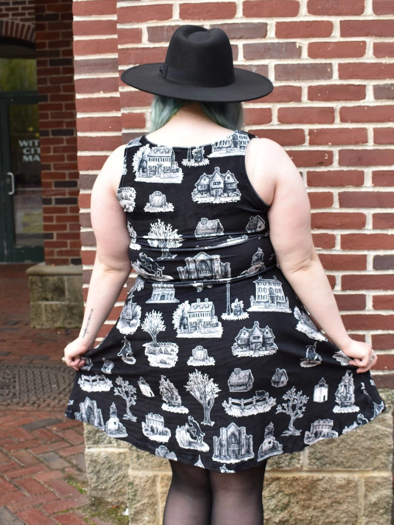 DWYBO Manning Collab PREORDER From Salem, With Love Velvet Black Velvet Skater Dress - BRETT MANNING COLLAB DRESSES 6 DWYBO Manning Collab PREORDER From Salem, With Love Velvet Black Velvet Skater Dress - BRETT MANNING COLLAB DRESSES