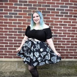 DWYBO Manning Collab BOTTOMS PREORDER From Salem, With Love Brett Velvet Skater Skirt BRETT MANNING COLLAB