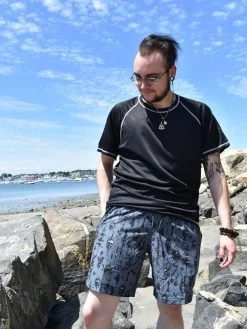 Sullen Clothing NEWEST ITEMS Grey Spiked Boardshorts SULLEN