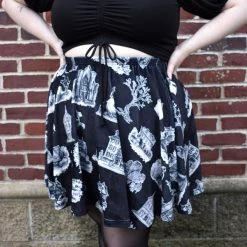 DWYBO Manning Collab BOTTOMS PREORDER From Salem, With Love Brett Velvet Skater Skirt BRETT MANNING COLLAB