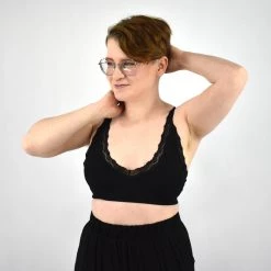 Leto Accessories NEWEST ITEMS Sandrine Lace V-Neck Bralette