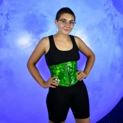 Daisy Corsets SALE ITEMS Mars Attacks Green Iridescent Zip Cincher