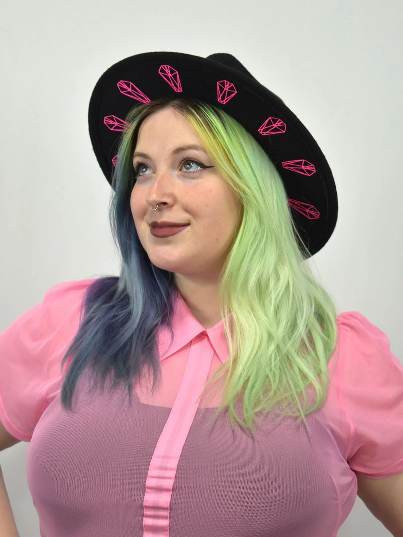 NEWEST ITEMS Neon Coffin Vegan Felt Hat WITCHWOOD 7 NEWEST ITEMS Neon Coffin Vegan Felt Hat WITCHWOOD
