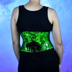 Daisy Corsets SALE ITEMS Mars Attacks Green Iridescent Zip Cincher