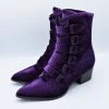 Strangecvlt Purple Velvet Coven Pointed Toe Boot -STRANGE CVLT CLEARANCE (Final Sale)